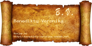Benedikty Veronika névjegykártya
